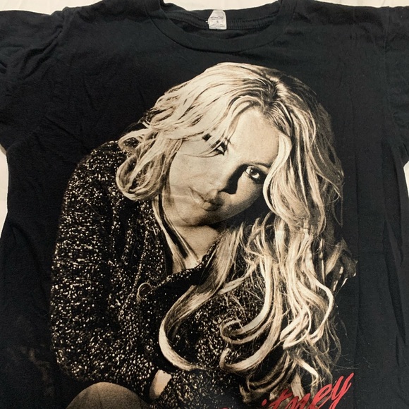 T-shirt Britney Spears Femme Fatale Concert - Taille L, Rouge, Coton, Occasion Très Bon état